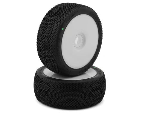 JConcepts Relapse Pre-Mounted 1/8th Buggy Tires (White) (2) (Green) - BOBBYRC