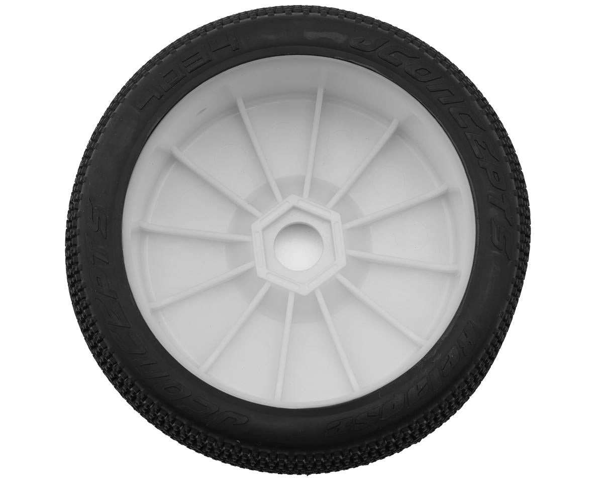 JConcepts Relapse Pre-Mounted 1/8th Buggy Tires (White) (2) (Green) - BOBBYRC
