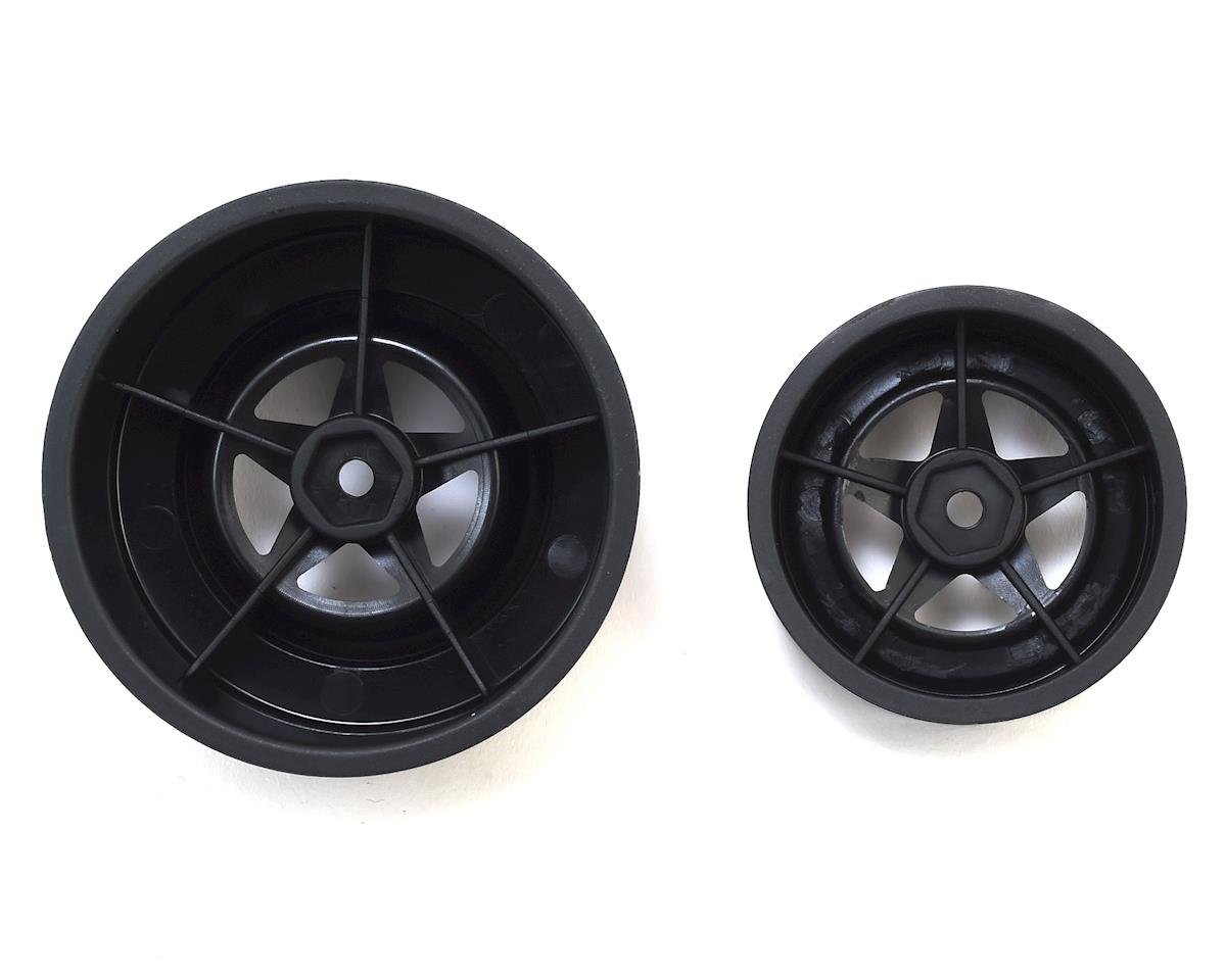 JConcepts Startec Street Eliminator Drag Racing Wheels (Black) w/12mm Hex (2x Rear SCT Wheels & 2x Front Buggy Wheels) - BOBBYRC