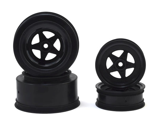 JConcepts Startec Street Eliminator Drag Racing Wheels (Black) w/12mm Hex (2x Rear SCT Wheels & 2x Front Buggy Wheels) - BOBBYRC
