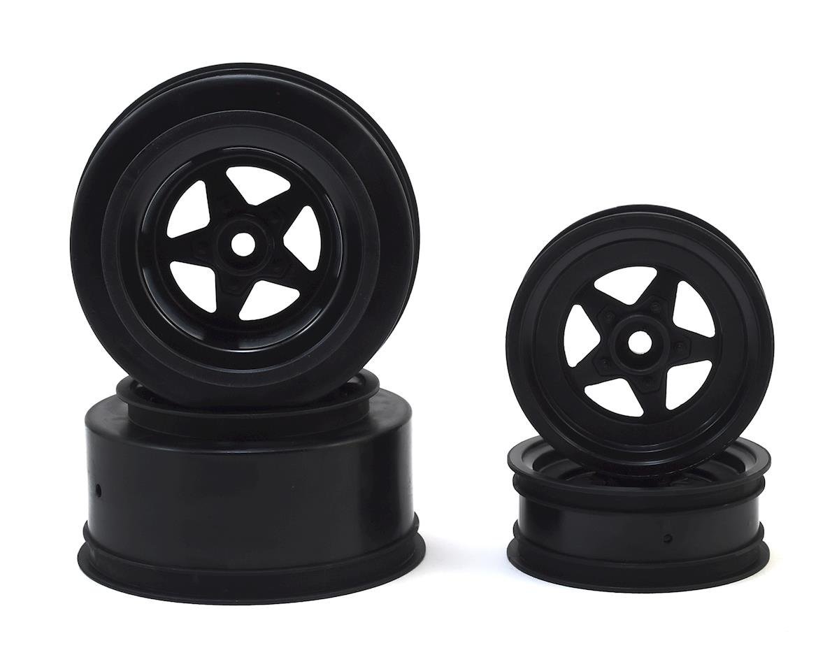 JConcepts Startec Street Eliminator Drag Racing Wheels (Black) w/12mm Hex (2x Rear SCT Wheels & 2x Front Buggy Wheels) - BOBBYRC