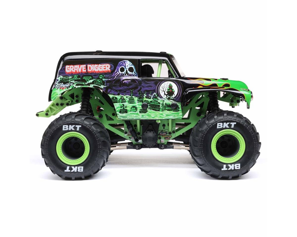 Losi 1/18 Mini LMT 4X4 Brushed RTR Monster Truck (Grave Digger) w/SLT2 2.4GHz Radio, Battery & Charger - BOBBYRC