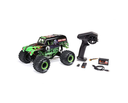 Losi 1/18 Mini LMT 4X4 Brushed RTR Monster Truck (Grave Digger) w/SLT2 2.4GHz Radio, Battery & Charger - BOBBYRC