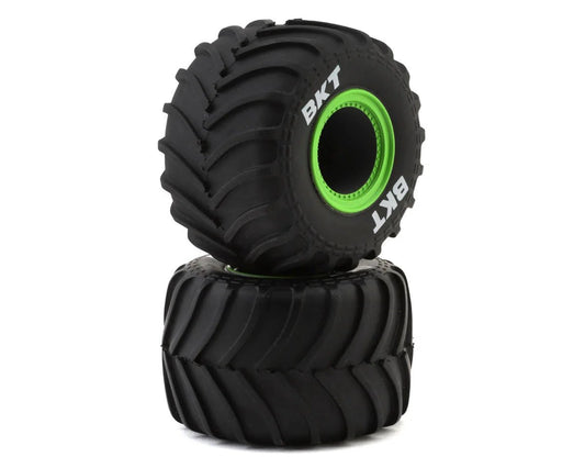 Losi Mini LMT Pre - Mounted Monster Truck Tires (Green) (2) (Front/Rear) w/12mm Hex (Copy) - BOBBYRC