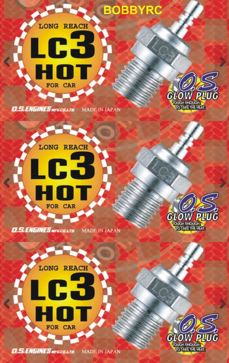 O.S.LC3 HOT Glow Plug (3) For Traxxas Nitro Revo 3.3 /Nitro T - Maxx /Nitro 4Tec /Nitro Rustler /Nitro Slash - BOBBYRC