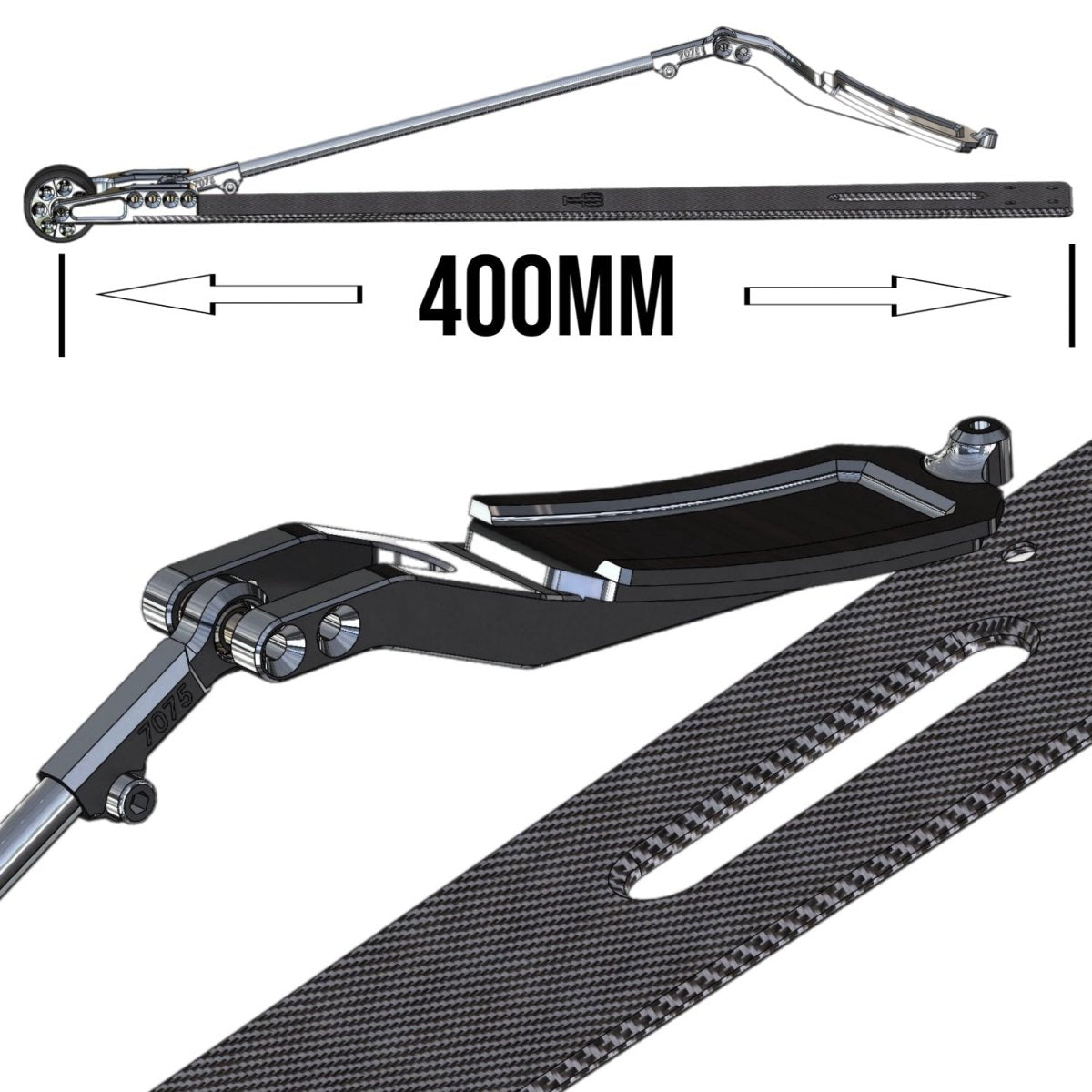 Perfect Pass Wheelie Bar for ARRMA 1/7 Limitless, Infraction, Felony Drag Racing - BOBBYRC