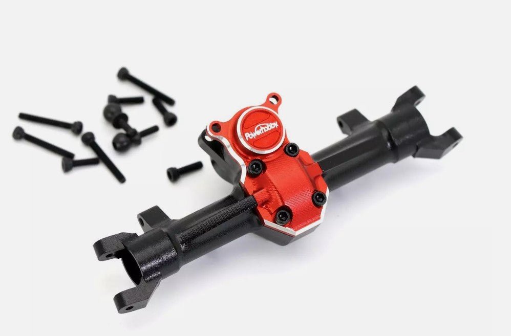 Power Hobby Alumiunum Front Axle Diff Housing w/ Worm Gear Cover, fits Axial SCX - BOBBYRC