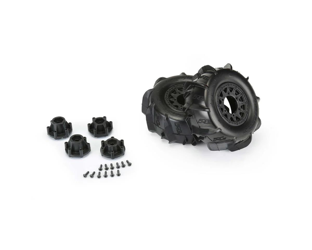 Pro - Line Dumont Paddle 2.2/3.0 Pre - Mounted Tires w/Raid Wheels (Black) (2) (Z3) w/12mm Removable Hex - BOBBYRC