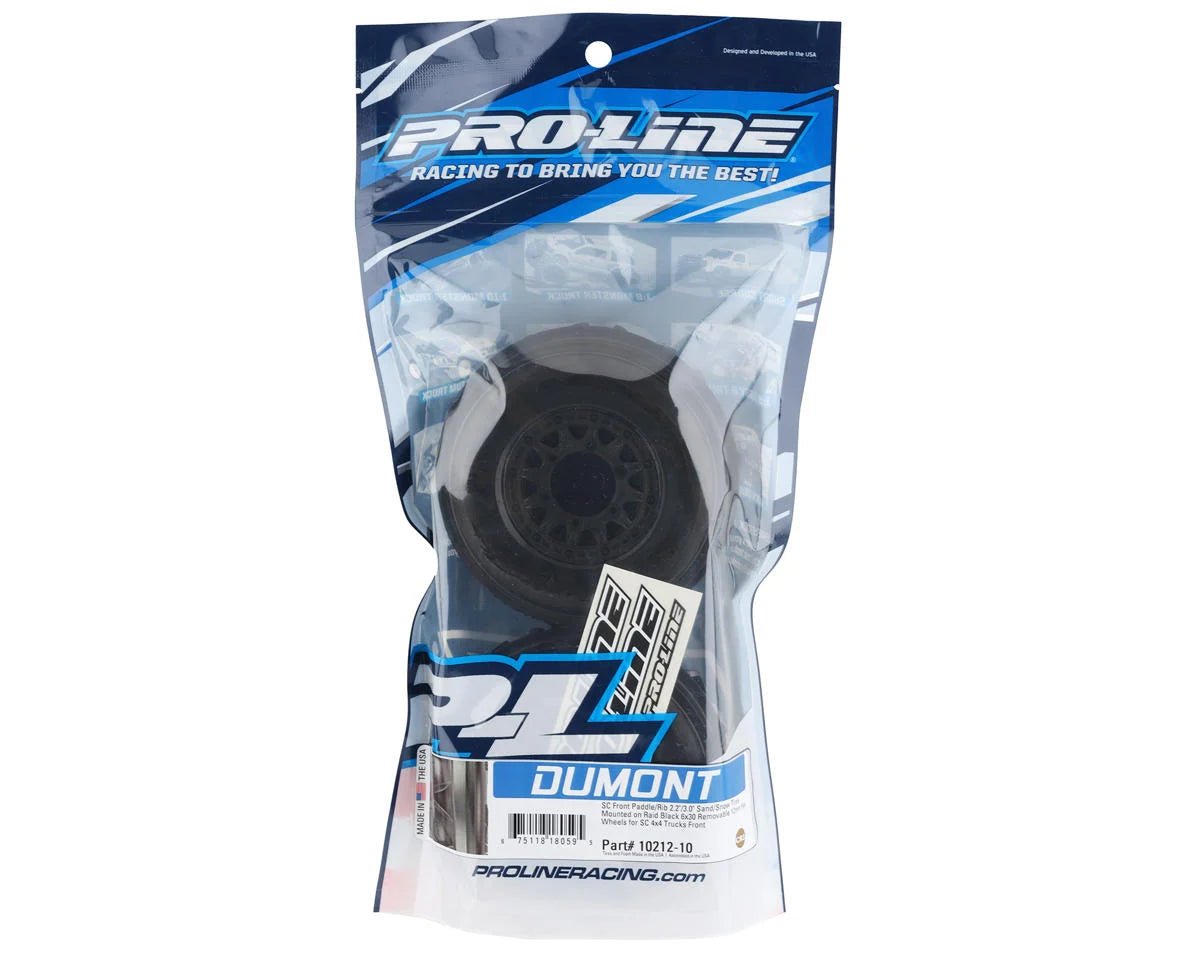 Pro - Line Dumont Paddle/Rib 2.2/3.0 Pre - Mounted Front Tires w/Raid Wheels (CR3)(2) w/12mm Removable Hex - BOBBYRC