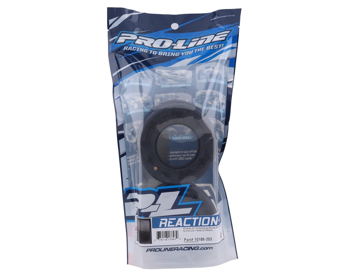 Pro-Line Reaction+ HP Belted Wide Drag Slick 2.2/3.0 SCT Rear Tires (2) (S3) - BOBBYRC