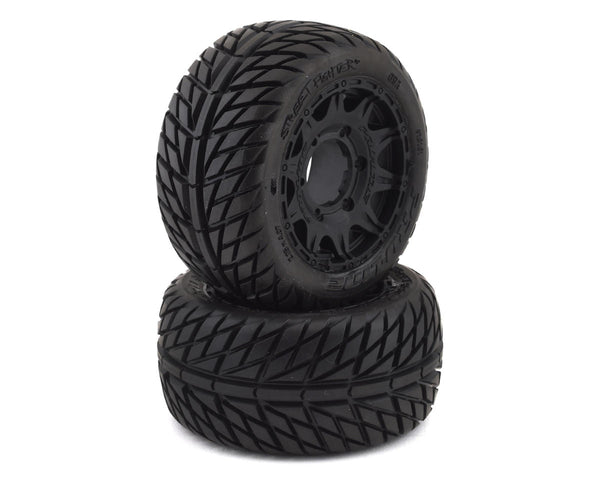 Pro-Line Street Fighter LP 2.8" Tires w/Raid Rear Wheels (2) (Black) (M2) w/12mm Removable Hex