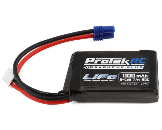 ProTek RC 2S 50C 1100mAh Losi Mini T/B & JRX2 LiPo Battery w/EC2 Connector - BOBBYRC