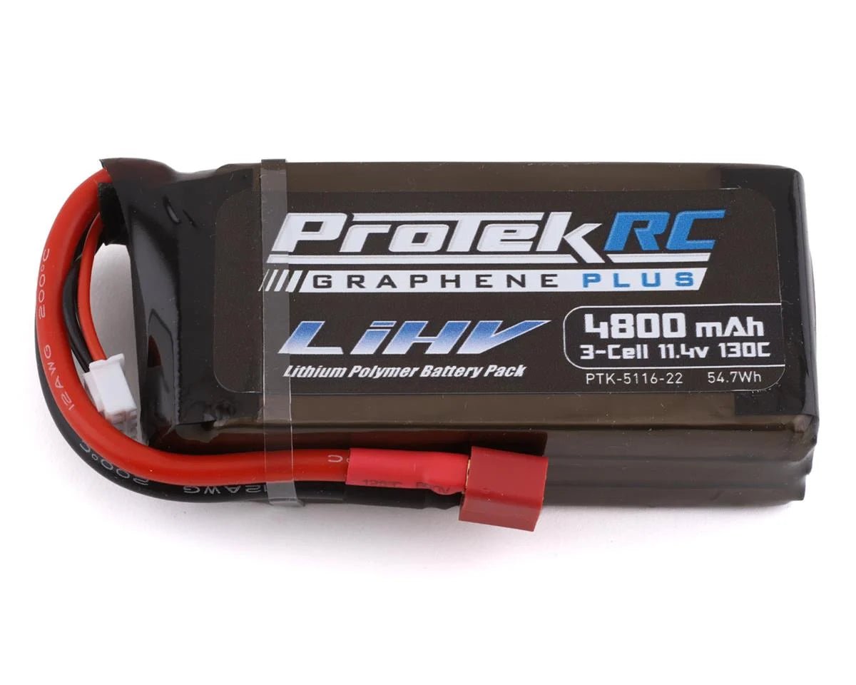ProTek RC 3S 130C Low IR Si - Graphene + HV Shorty LiPo Battery (11.4V/4800mAh) w/T - Style Plug Crawler Pack - BOBBYRC