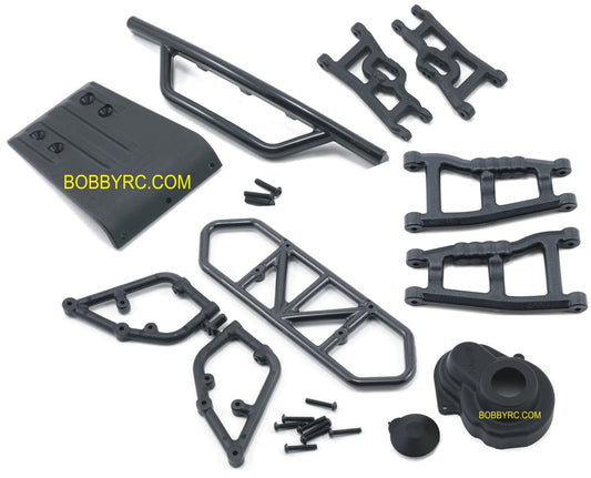 RPM BLACK Suspension Arms, Gear Cover, Front & Rear Bumpers For Traxxas 2wd Slash - BOBBYRC