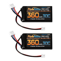 Powerhobby Lipo Battery 2S 360MAH 30c (2) For Axail SCX24