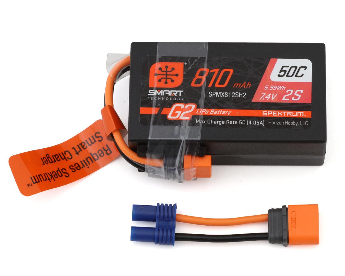 Spektrum RC 2S 50C Smart G2 LiPo Battery w/IC2 Connector (7.4V/810mAh) - BOBBYRC