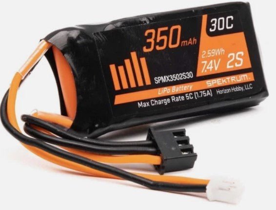 Spektrum RC 2S LiPo 30C Battery Pack (7.4V/350mAh) w/PH2.0 Connector For SCX24 - BOBBYRC