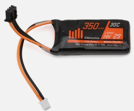 Spektrum RC 2S LiPo 30C Battery Pack (7.4V/350mAh) w/PH2.0 Connector For SCX24 - BOBBYRC