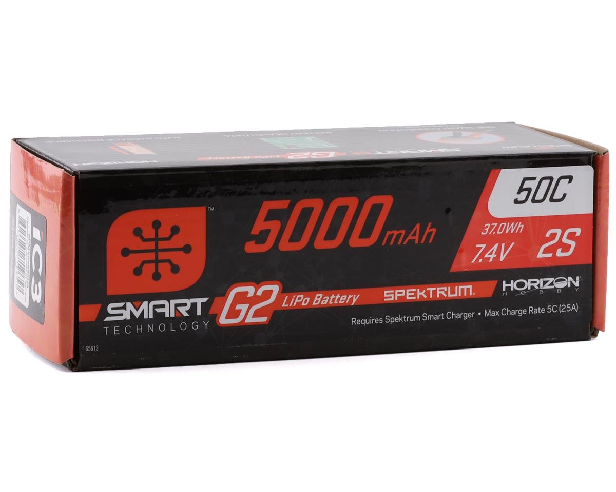 Spektrum RC 2S Smart LiPo 50C Hard Case Battery Pack (7.4V/5000mAh) w/IC3 Connector - BOBBYRC