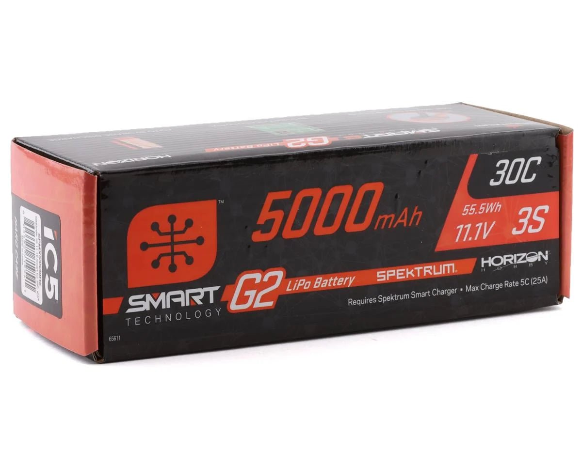 Spektrum RC 3S Smart G2 LiPo 30C Battery Pack (11.1V/5000mAh) w/IC5 Connector - BOBBYRC