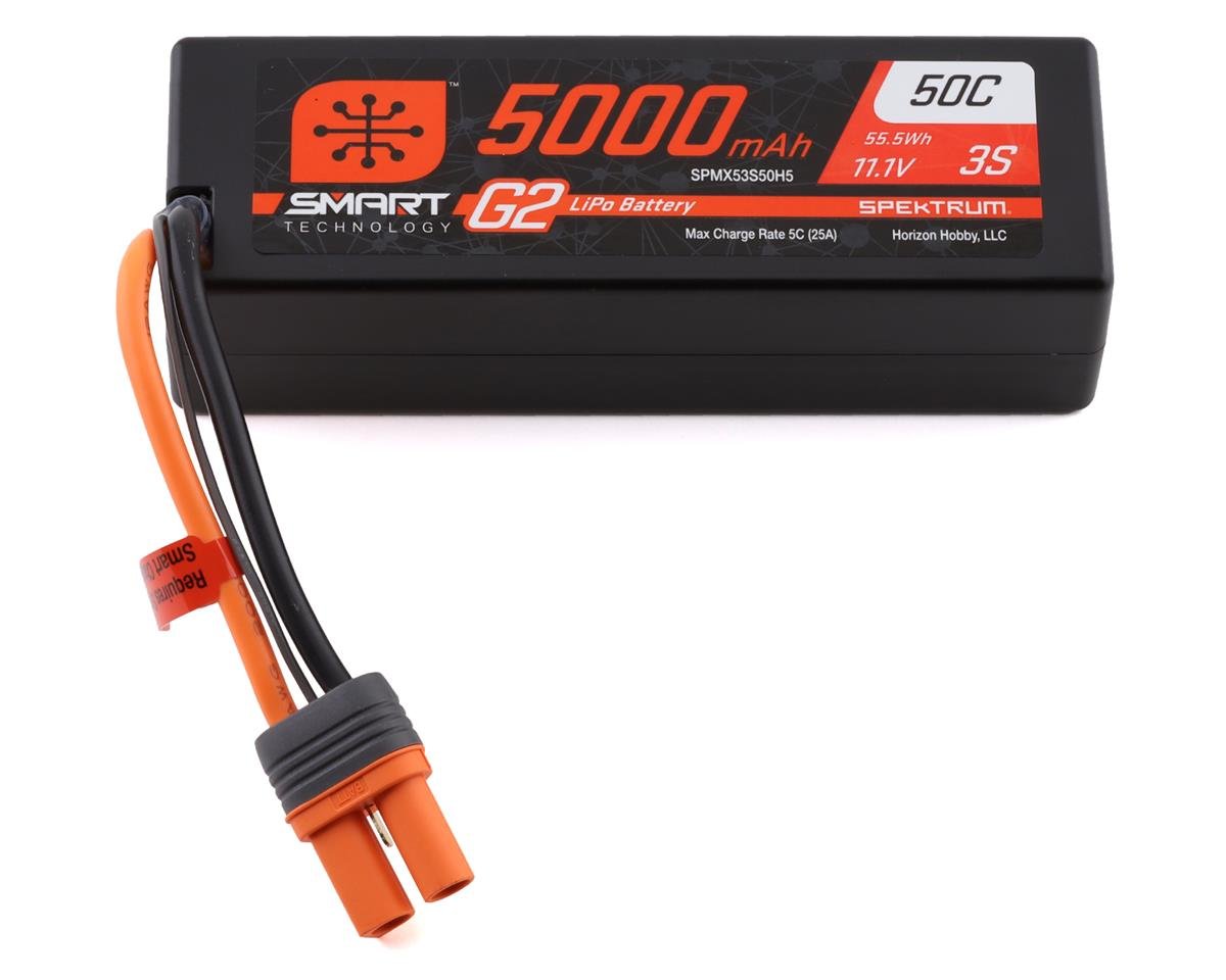Spektrum RC 3S Smart G2 LiPo 50C Battery Pack (11.1V/5000mAh) w/IC5 Connector - BOBBYRC
