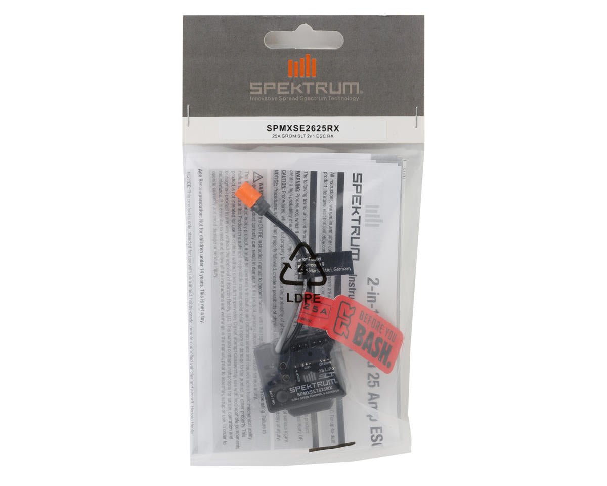 Spektrum RC Arrma Brushed Grom 25A SLT 2 - in - 1 Integrated ESC & RX Unit - BOBBYRC