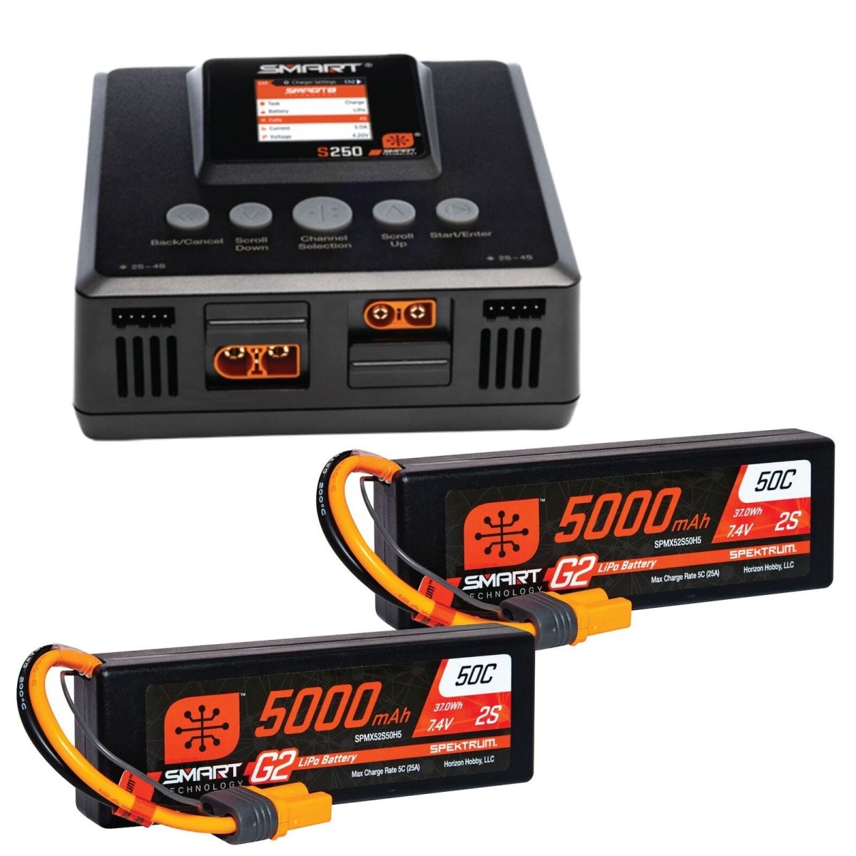 Spektrum RC Smart PowerStage 4S Surface Bundle w/2 Smart G2 2S 50C LiPo Battery (5000mAh) (IC5) - BOBBYRC