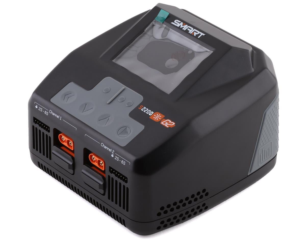 Spektrum S2200 G2 AC 2x200W Smart Charger [SPMXC2010] Kraton Outcast Dual Port - BOBBYRC