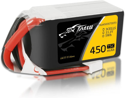 Tattu 3s LiPo Battery 75C (11.1V/450mAh) w/XT - 30 Connector - BOBBYRC