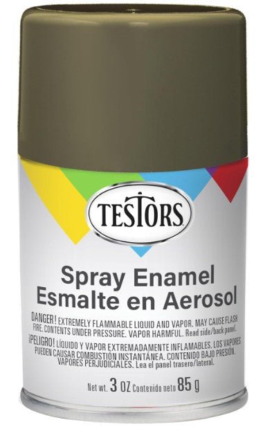 Testors Flat Olive Drab Enamel Spray Paint 3oz - BOBBYRC