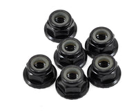 Team Losi Racing 4mm Aluminum Serrated Locknut Set (6) (Black)