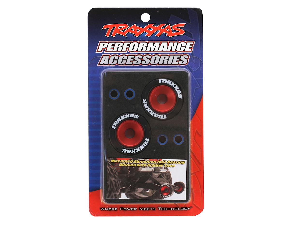 Traxxas Machined Aluminum Wheels w/ Rubber Tires (Wheelie Bar) (2)