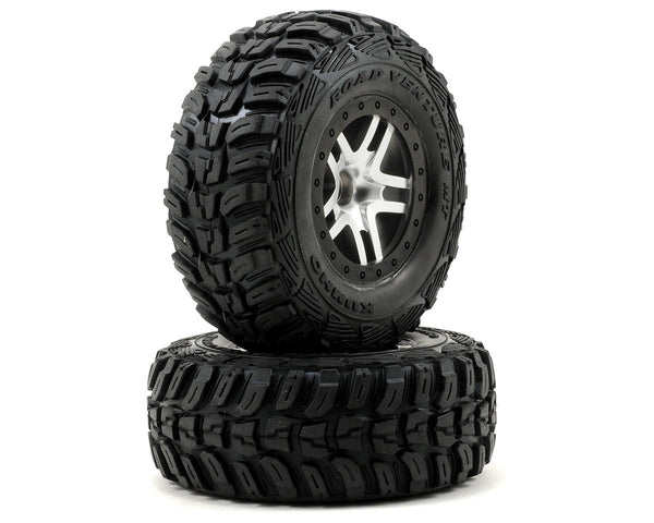 Traxxas Kumho Venture MT 2WD Front Tires (Satin Chrome) (S1) w/Split-Spoke Wheel