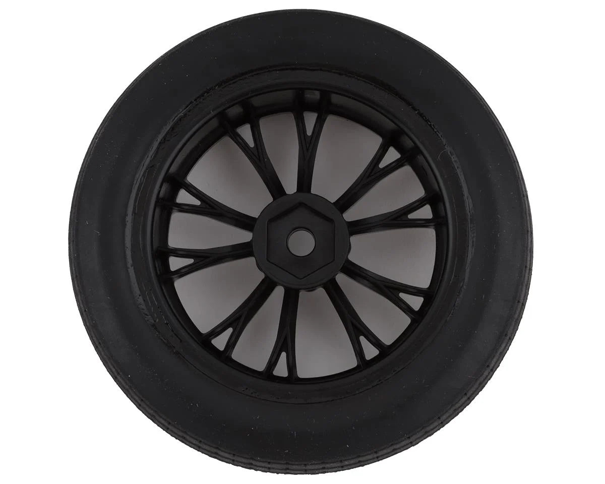 Traxxas Drag Slash Front Pre - Mounted Tires (Black Chrome) (2) w/Weld Wheels & 12mm Hex - BOBBYRC