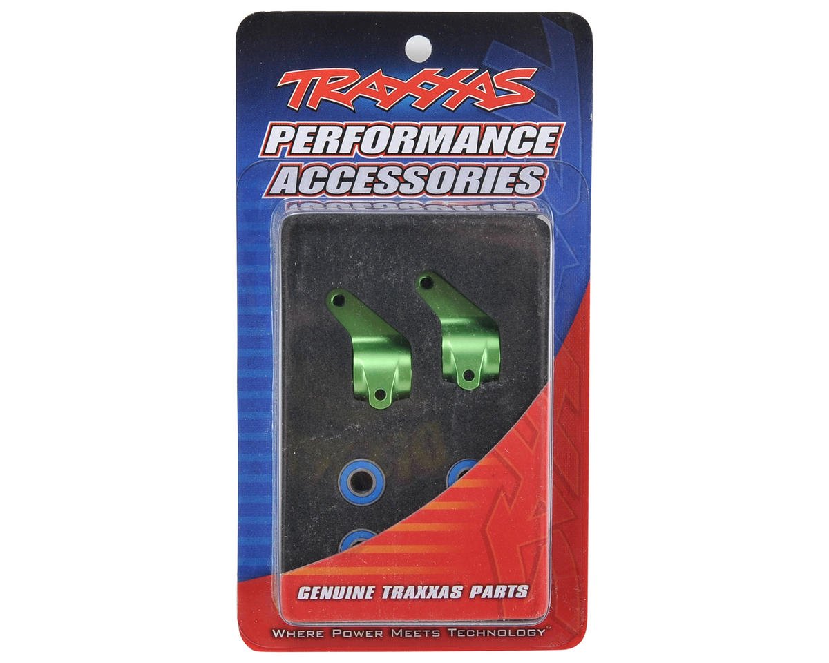 Traxxas (Green) Aluminum Front Steering Blocks Rustler Slash 2WD Stampede Bandit - BOBBYRC