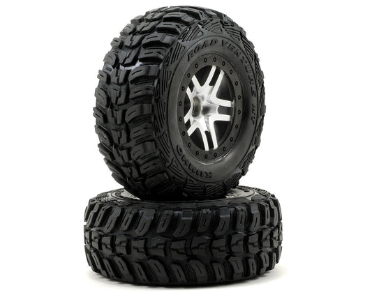 Traxxas Kumho Venture MT 2WD Front Tires (Satin Chrome) (S1) w/Split - Spoke Wheel - BOBBYRC