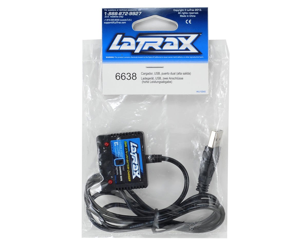 Traxxas LaTrax Alias USB Dual 3.7V Port LiPo Battery Charger (High Output) - BOBBYRC