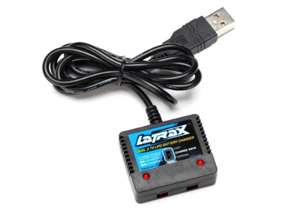 Traxxas LaTrax Alias USB Dual 3.7V Port LiPo Battery Charger (High Output) - BOBBYRC