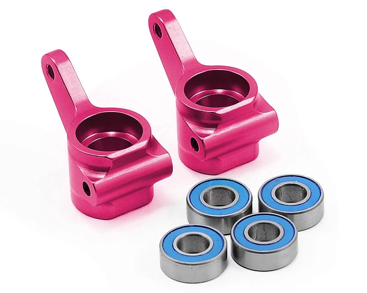 Traxxas (Pink) Aluminum Front Steering Blocks Rustler Slash 2WD Stampede Bandit - BOBBYRC