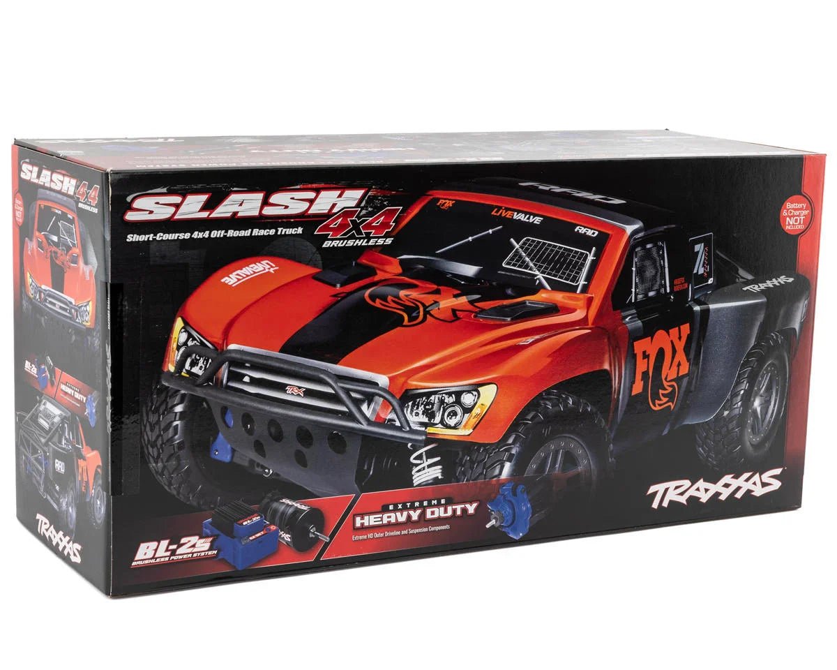 Traxxas Slash BL - 2S 1/10 RTR 4X4 Brushless Short Course Truck (Fox) w/BL - 2S ESC & TQ 2.4GHz Radio - BOBBYRC