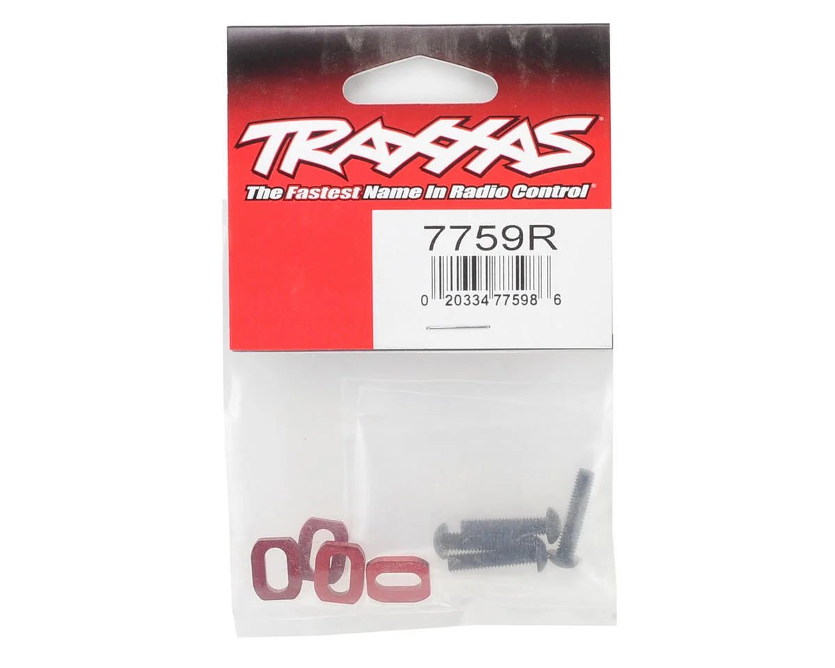 Traxxas X-Maxx/XRT Aluminum Motor Mount Washers (Red) (4) - BOBBYRC