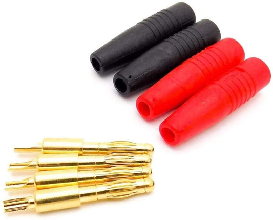 2 Pairs LiPo Charging Plug 4mm Banana Bullet Connector Solder Type for RC Battery Chargers - BOBBYRC