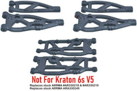 Arrma Outcast Kraton Talion 6s RPM Suspension Arms A-Arms Set Front Rear Black
