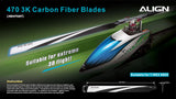 Align/T-Rex Helicopters 500X (ONLY) Mikado 480 Xtreme 470mm Carbon Fiber Blades