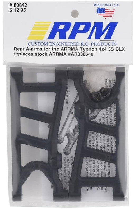 RPM Suspension Arms A-Arms Set Front Rear Black For Arrma Typhon 4x4 3s