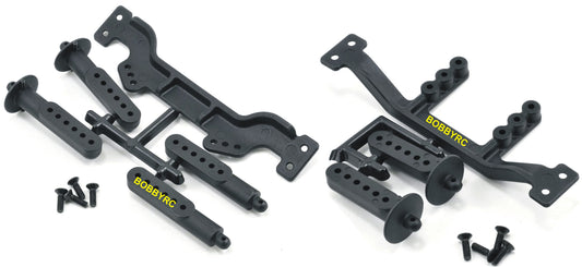 RPM Black Front & Rear Adjustable Body Mount Set For Slash 2wd Nitro Slash