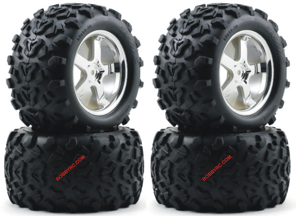 Traxxas Tmaxx 3.3 Tires and Wheels Hurricane Type 6.3" for 14mm Hex