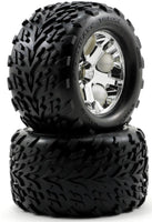 Traxxas 3669 FRONT All-Star Chrome Wheels w/Talon Tires - Stampede VXL