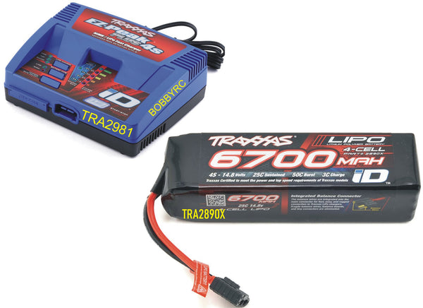 Traxxas 2981 2890X  iD®4s Charger,6700mAh 14.8V 4-Cell 25C LiPo Battery