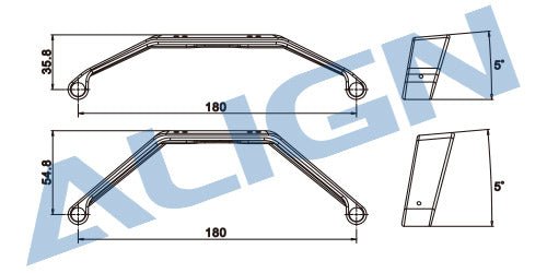 Align/T - Rex Helicopter 550X 550E / 600E White Complete Landing Skid - BOBBYRC